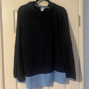 Chico's Zenergy Blue Top with Hood